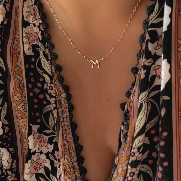 gold initial necklace